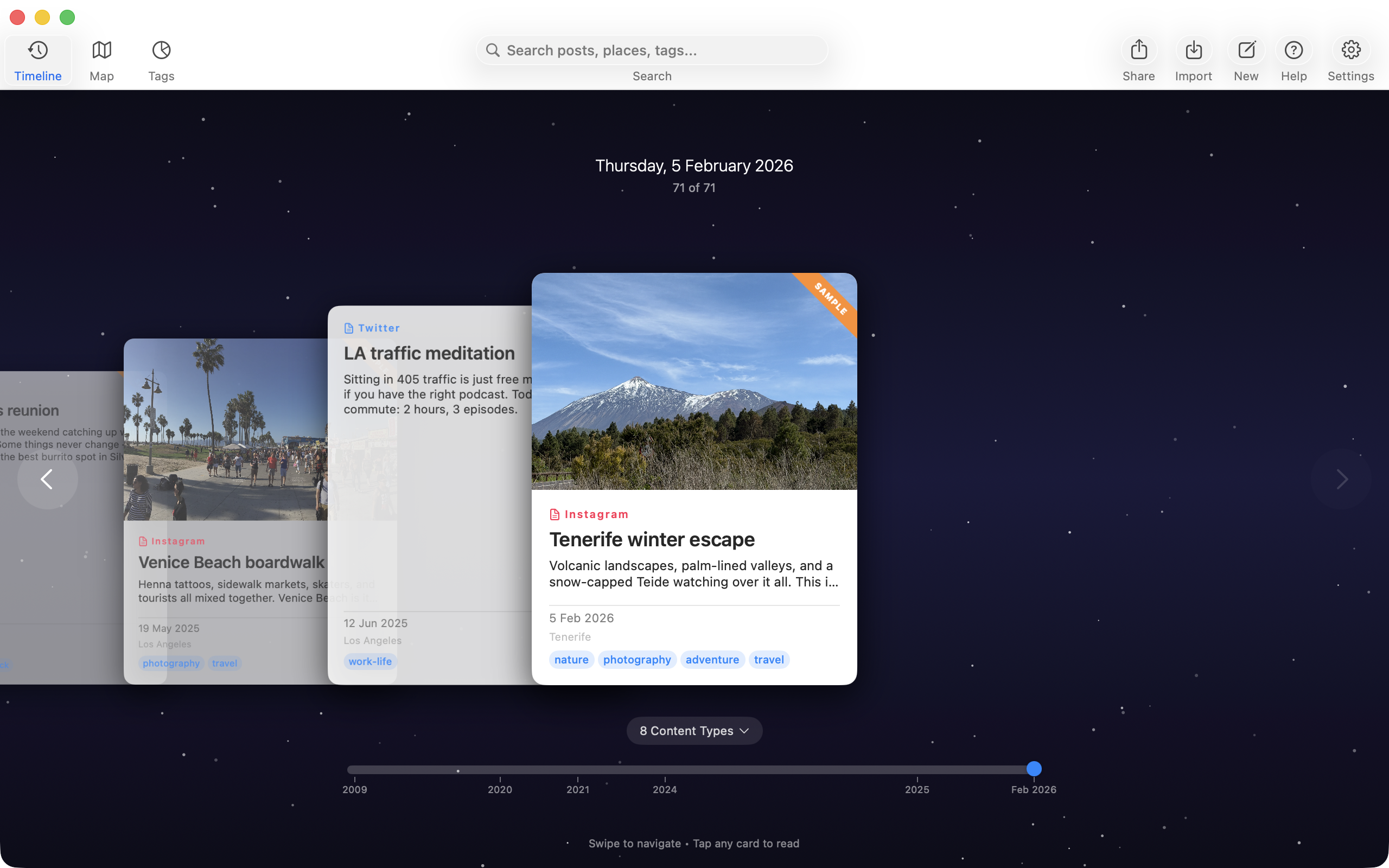 Timeline view